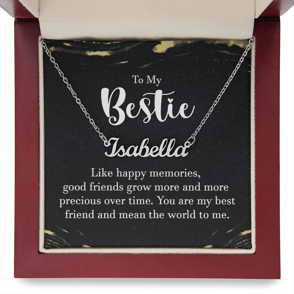 To My Bestie Like Happy Memories Personalized Name Necklace Stainless Steel Cus